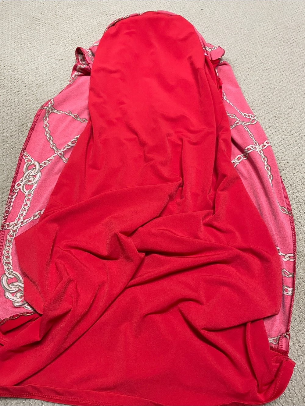 Ralph Lauren Red Sleeveless Sheath Dress with Gold Chain Print - Picture 5 of 6